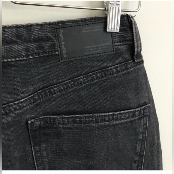 NWT Frank & Oak / The Stevie High Waisted Tapered Jean in Washed Black - Picture 5 of 13